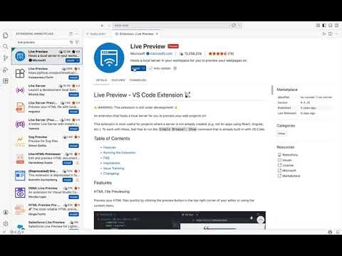 How to preview HTML files in VS Code using Live Preview