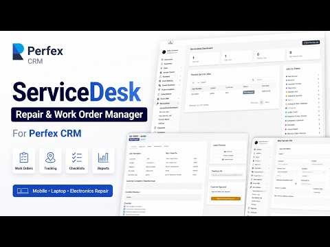Mobile & Laptop Repair Shop Software for Perfex CRM ServiceDesk Repair Job Manager