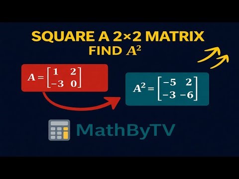 Square a 2×2 Matrix (Find A²) | Step-by-Step Matrix Multiplication
