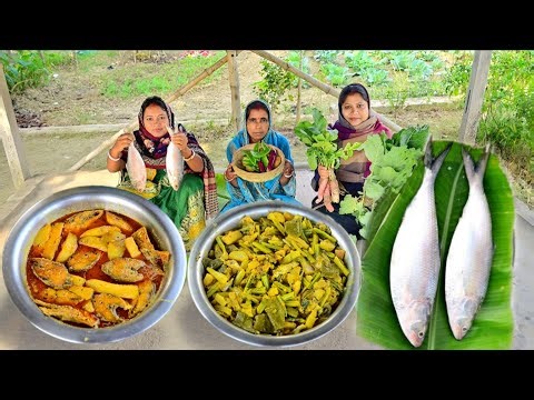 শীতের সব্জী দিয়ে ইলিশ মাছের তেলঝাল আর কপি ডাঁটার চচ্চড়ি আর গরম গরম ভাত দুপুরে খাওয়া দাওয়া