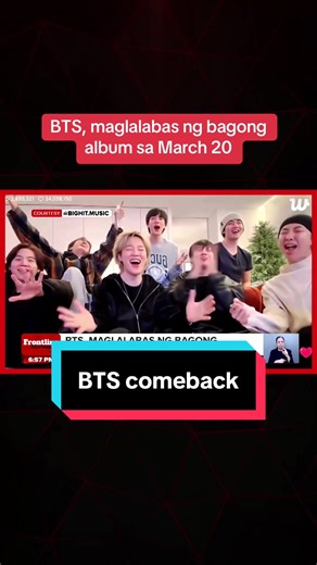 Excited na ang mga ARMY matapos kumpirmahin ng K-Pop boy group na BTS kung kailan ang kanilang comeback. #FrontlinePilipinas