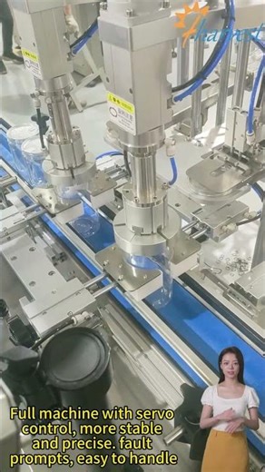 Dual Head Servo Capping Machine for Plastic Jars: High-Speed Automatic Screw Cap Tightening #shorts