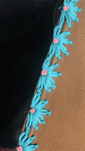 very beautiful and simple border design #embroidery #handembroidery #tutorial #borderdesign #shorts