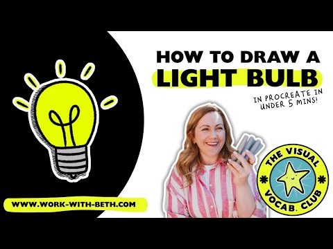 How to Draw a Lightbulb 💡 Simple Icon for Ideas (The Visual Vocab Club)