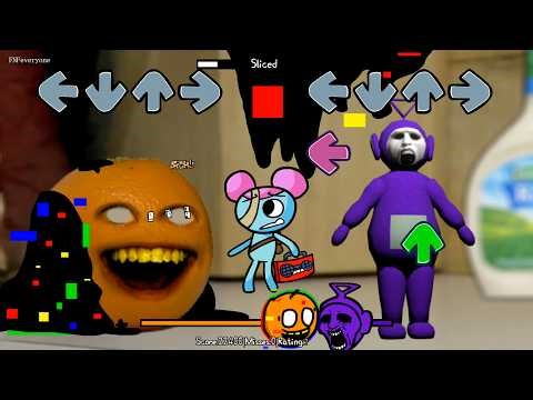 FNF Sliced But Tinky winky VS annoying orange Sing it | fnf Nocturnal Protocol - Friday Night Funkin