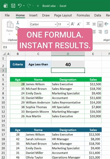STOP FILTERING DATA MANUALLY! 😳 TRY THIS EXCEL TRICK #excel #exceltips #exceltutorial #LearnOnTikTok #fyp