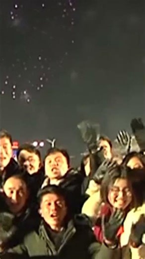 North Koreans celebrate New Year with fireworks