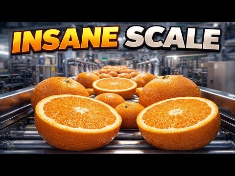 Inside a Modern Orange Juice Processing Plant: From Fresh Oranges to Bottled Juice (Full Process)