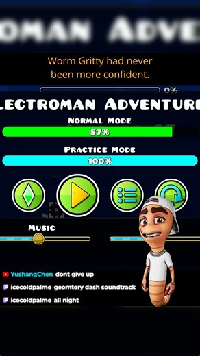 “Don’t Give Up!” — Worm Gritty Immediately Fails | Geometry Dash