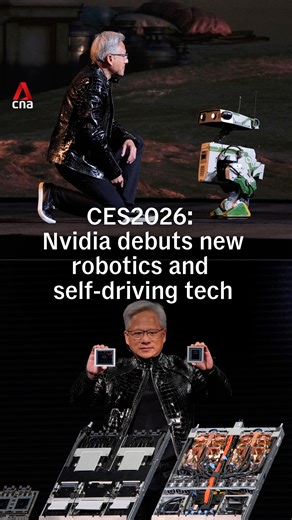 Nvidia used its keynote at CES 2026 to push what it calls the next phase of artificial intelligence — physical AI — at the world’s biggest consumer technology show in Las Vegas on Monday (Jan 5). Founder and chief executive Jensen Huang showcased Reachy, a small robot powered by Nvidia chips, and highlighted advances in self-driving technology to show how AI is moving beyond screens and into the real world. #nvidia #ces2026 | CNA