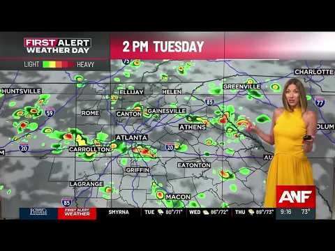Scattered heavy rain likely again today in north Georgia