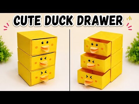 DIY Paper Duck Drawer 🐥 | Cute Mini Storage Box | Easy Handmade Organizer