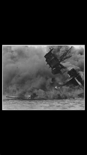 A moment from WW2 : USS Arizona engulfed in flames. Pearl Harbor, December 7, 1941. In minutes, one battleship became a burning tomb. This was not just an attack — it was the moment America was pulled into World War II. #PearlHarbor #USSArizona #Navy #greatestwars #PacificWar #WW2History | Greatest Wars