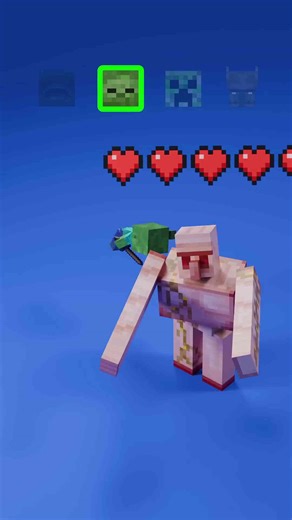 Minecraft iron golem vs mobs satisfying 3D fluid and cloth simulation | Survival edition!