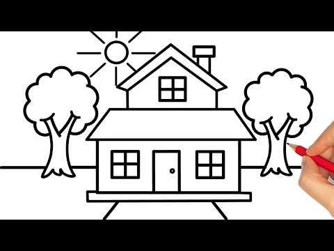 HOW TO DRAW A HOUSE EASY STEP BY STEP