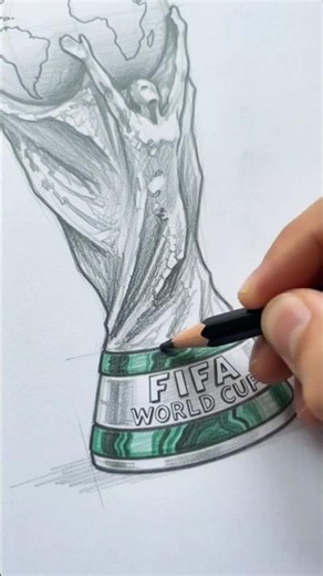 Making Fifa Worldcup Trophy using Pencil sketch #fifaworldcup #drawing #worldcuptrophy