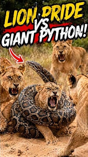 Lion Pride vs Giant Python – Who Wins!” #nature #animals #viral #amazing #wildlife