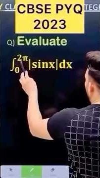 Q) If Integration ∫ ( 0 to 2 pie ) | sin x | d𝑥 #cbse2024 #cbse2026 #integration #cbse #class