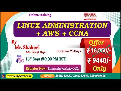 LINUX Administration + AWS + CCNA Online Training @ DURGASOFT