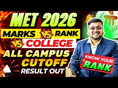 MET 2026 Marks vs Rank vs Branch vs College 🥳 | Manipal Cutoff 2026 | MET 2026 Result | Manipal 2026