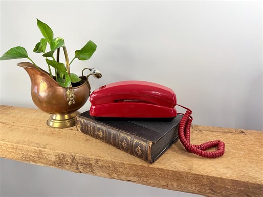 Vintage Red Push Button Phone | Retro Desk Telephone | Pop Art Accent | Landline Phone | Home and Office Decor - Etsy