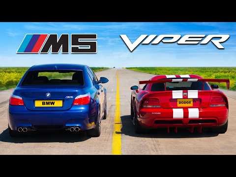V10 BMW M5 v V10 Dodge Viper: DRAG RACE