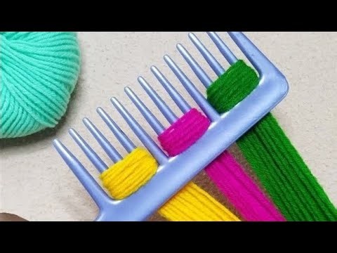 4 Superb Woolen Yarn Flower making ideas with Hair Comb | Easy Sewing Hack