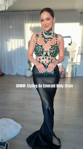 GRWM: Styling An Emerald Body Chain ✨ #ootd #grwm #beauty #fashion #outfit #fashion #style #shorts