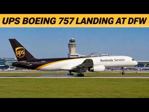 Heavy Cargo Plane Spotting at DFW | UPS Boeing 757 Landing, Taxiing & Parking
