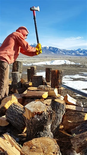 How-To Almost Break Your Splitting Maul #splittingwood #firewood #frozen #colorado