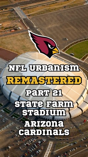 Cities of Lions on Instagram: "NFL Urbanism Remastered Episode 21: State Farm Stadium | Arizona Cardinals It’s so hot! Why is this such a rapidly growing region?! How’s the urban planning around one of two stadiums with a retractable field? Well…the heat should be an indicator… #urbanplanning #football #cardinals #arizona #urbanism"