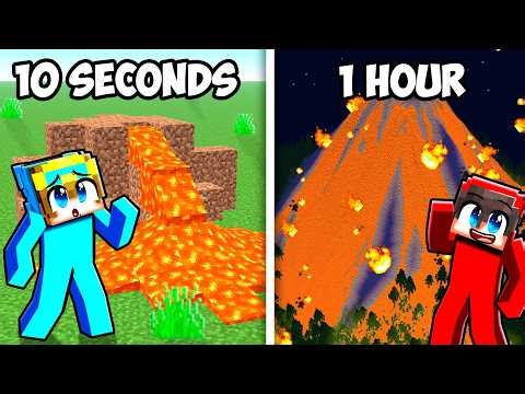 10 Seconds vs 1 Hour VOLCANO Build Challenge!
