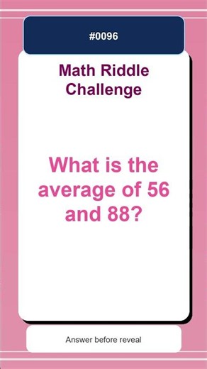 Math Riddle Challenge #0096 | Quick Math Brain Teaser