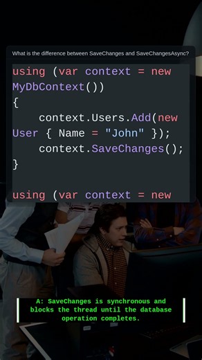 SaveChanges vs Async | .NET Interview Question #Shorts #Csharp #Coding #Programming
