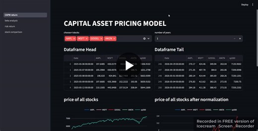 Python CAPM Dashboard with Streamlit and yfinance | Himansh Sharma posted on the topic | LinkedIn