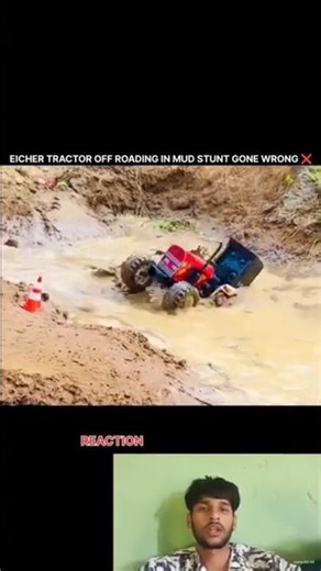 Stunt In Mudd Gone Wrong ❌ #eicher #tractor #offroad #mud #challenge #shorts