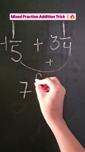 Solve Mixed Fractions in Seconds! ⏱️ Easy Trick for Beginners 🔥#MathsTricks #fractiontrick #addition