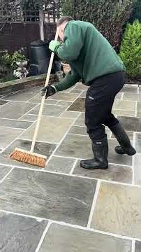 Indian Sandstone Patio pointing with GftK vdw 850 #paving #construction #grout #gardendesign #diy