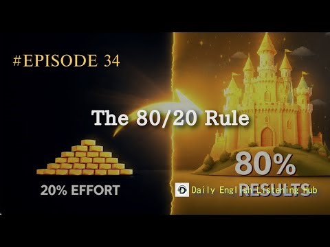 English Listening Practice B1+ | The 80/20 Rule: How to Learn English Faster (Pareto Principle) 📊
