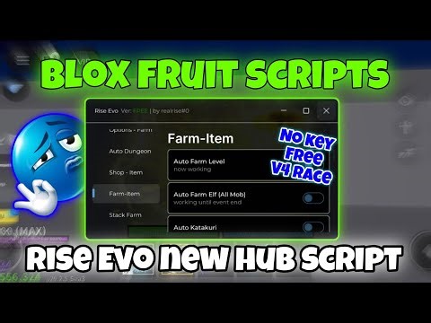 "NEW" Blox Fruits Script | Rise Evo NEW HUB (NO KEY) 👀 FREE V4 RACE, Auto Farm & More!
