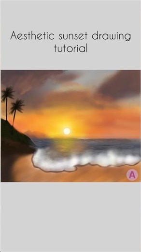 Aesthetic sunset drawing #procreate #digitalart #tutorial #yt #1million #trending #viral #fyp