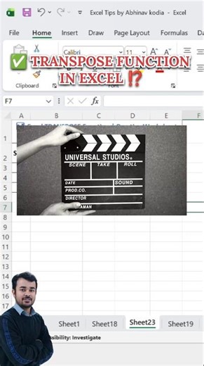 ✅HOW TO USE TRANSPOSE FUNCTION IN EXCEL #shorts #excel #exceltips #ytshorts