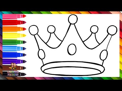 Dibuja y Colorea Una Linda Corona 👑👸🤴🌈 Dibujos Para Niños