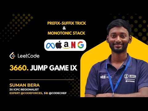 LeetCode Daily 3660 | Jump Game IX | Prefix-Suffix Trick | Monotonic Stack discussed