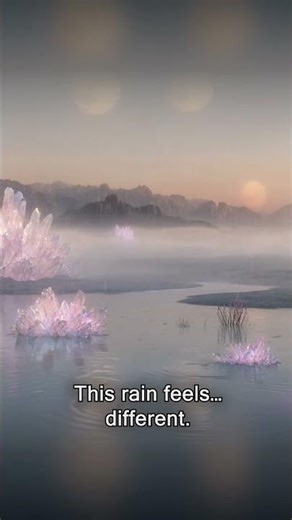 Alien rain over a silent lake 🌧️🌌 #cosmicrooms #alienplanet#alienworld#rainambience#scifiambient