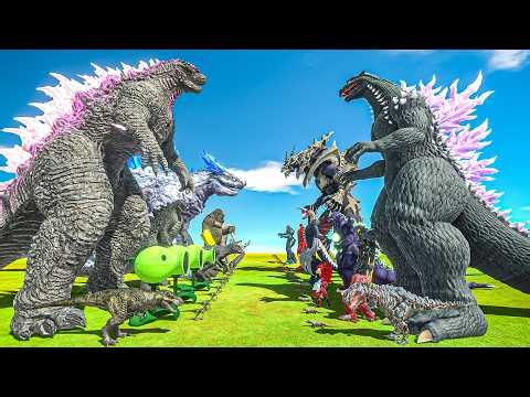 Evolved Godzilla + Shimo vs Monster X + Godzilla ROE - Animal Revolt Battle Simulator