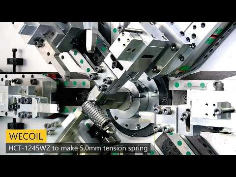 tension spring machine, Wecoil spring machine HCT-1245, 12-4.5mm wire forming machine supplier.