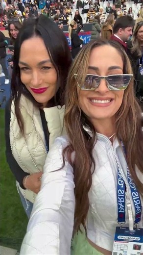 Nikki & Brie Bella are rooting for the Saints in Paris! ⚜️ #nfl #shorts