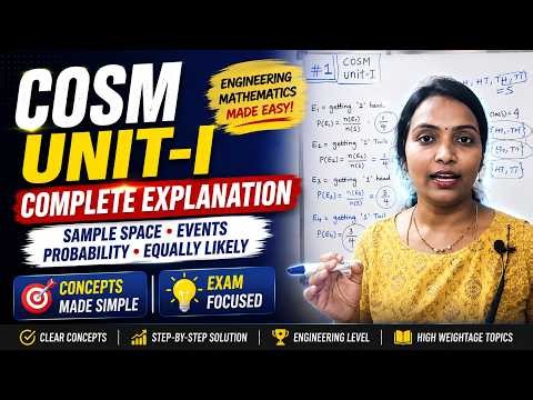 COSM Unit-1 🔥 Probability FULL Concept Events, Sample Space & Equally Likely Events