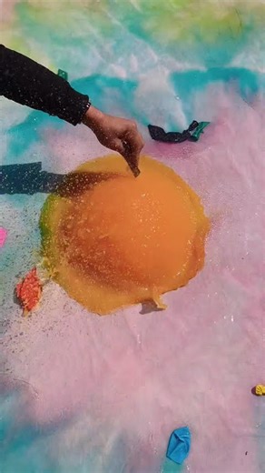 Giant Rainbow Water Balloon Explosion 🌈💥 #asmr #balloonpopping #oddlysatisfying #satisfying